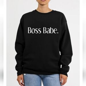 NWT- Brunette The Label Black 'Boss Babe' Sweatshirt- S/M